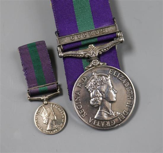 A General Service medal with miniature
